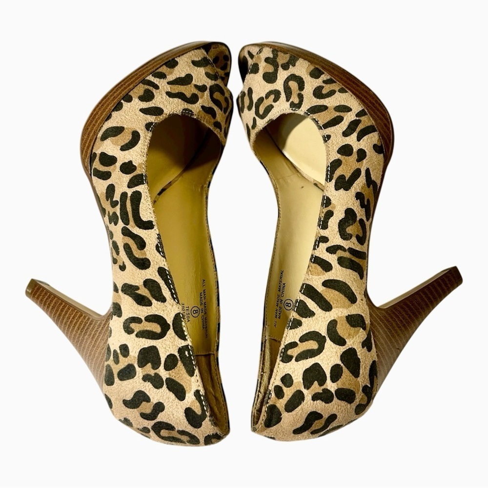 Curfew Leopard Print Peep Toe Heels. Size 8 - Picture 3 of 8